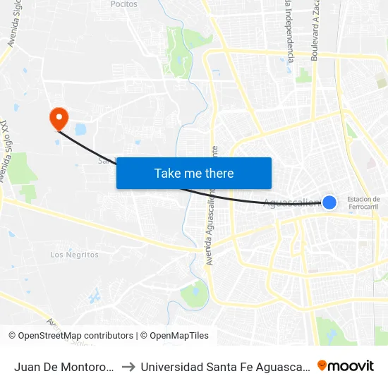 Juan De Montoro, 449 to Universidad Santa Fe Aguascalientes map
