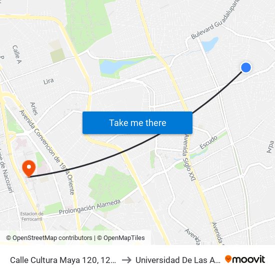 Calle Cultura Maya 120, 120_18 to Universidad De Las Artes map