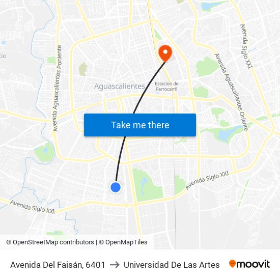 Avenida Del Faisán, 6401 to Universidad De Las Artes map