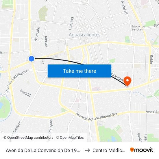 Avenida De La Convención De 1914 Poniente, 103-C to Centro Médico La Salud map