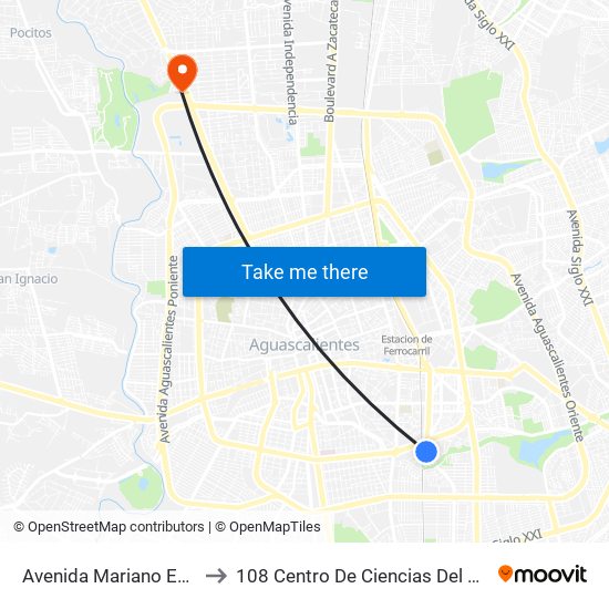 Avenida Mariano Escobedo, 1503a to 108 Centro De Ciencias Del Diseño Y Construcción map