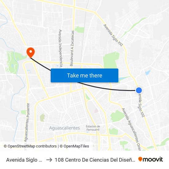 Avenida Siglo Xxi, 822b to 108 Centro De Ciencias Del Diseño Y Construcción map