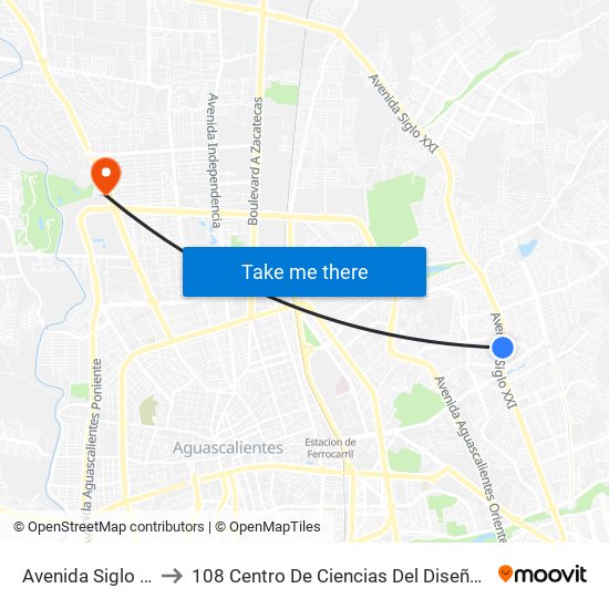 Avenida Siglo Xxi, 418 to 108 Centro De Ciencias Del Diseño Y Construcción map