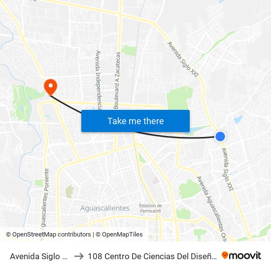 Avenida Siglo Xxi, 4014 to 108 Centro De Ciencias Del Diseño Y Construcción map