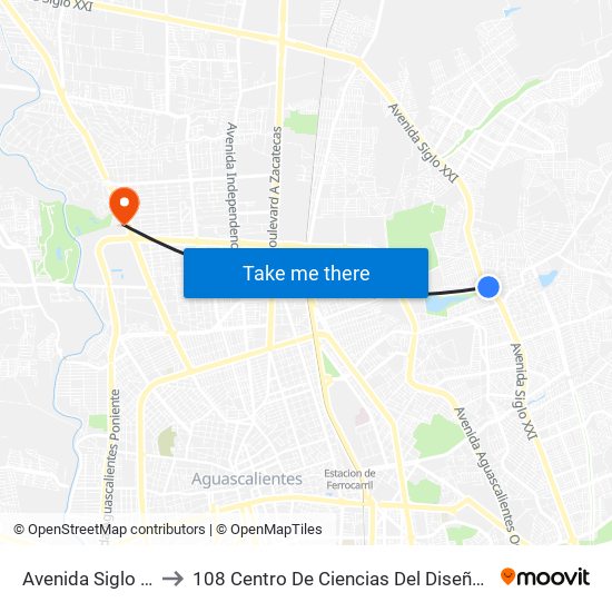 Avenida Siglo Xxi, 113 to 108 Centro De Ciencias Del Diseño Y Construcción map