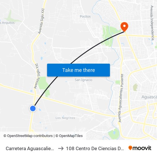 Carretera Aguascalientes-Villa Hidalgo, 15 to 108 Centro De Ciencias Del Diseño Y Construcción map