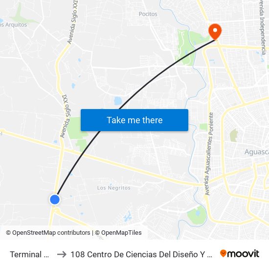 Terminal Eaton to 108 Centro De Ciencias Del Diseño Y Construcción map