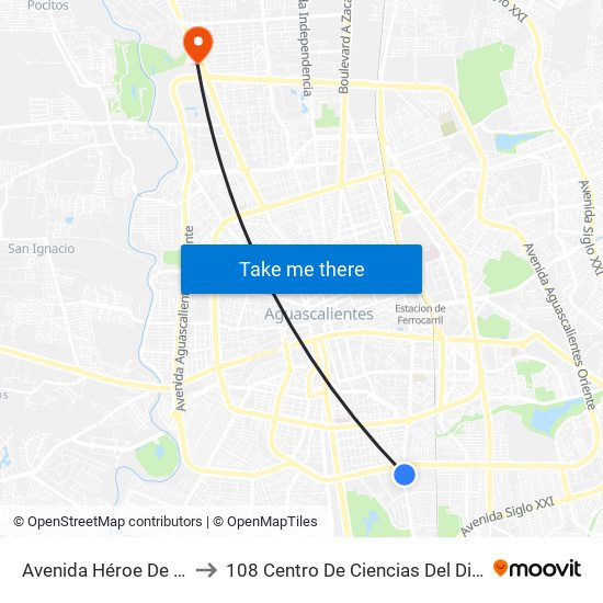 Avenida Héroe De Nacozari, 101 to 108 Centro De Ciencias Del Diseño Y Construcción map