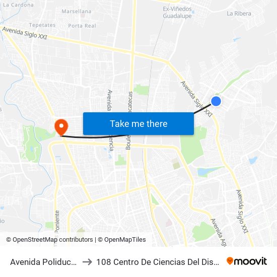 Avenida Poliducto, 317(Vd) to 108 Centro De Ciencias Del Diseño Y Construcción map
