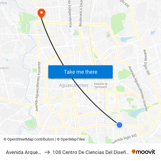 Avenida Arqueros, 206a to 108 Centro De Ciencias Del Diseño Y Construcción map
