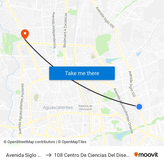 Avenida Siglo Xxi, Sn(Ct) to 108 Centro De Ciencias Del Diseño Y Construcción map