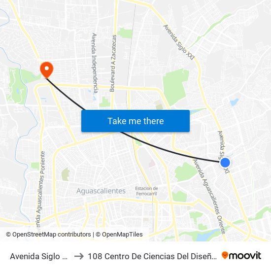 Avenida Siglo Xxi, 5028 to 108 Centro De Ciencias Del Diseño Y Construcción map