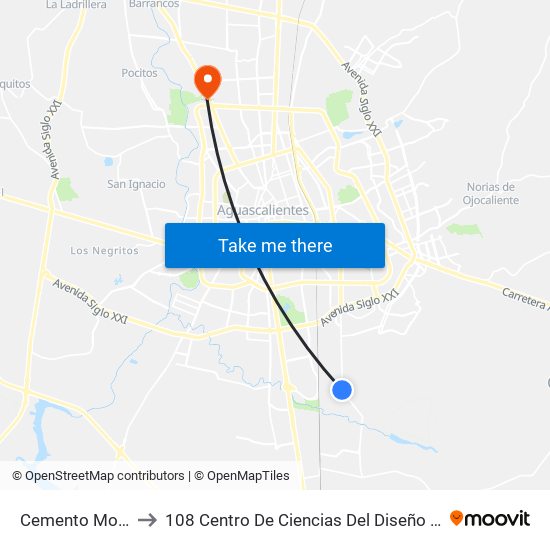 Cemento Monterrey to 108 Centro De Ciencias Del Diseño Y Construcción map