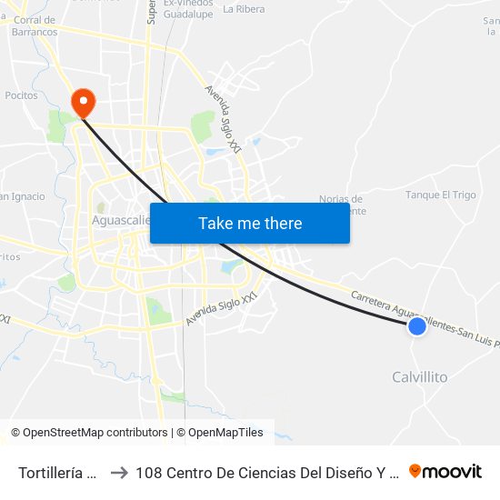 Tortillería Flores to 108 Centro De Ciencias Del Diseño Y Construcción map