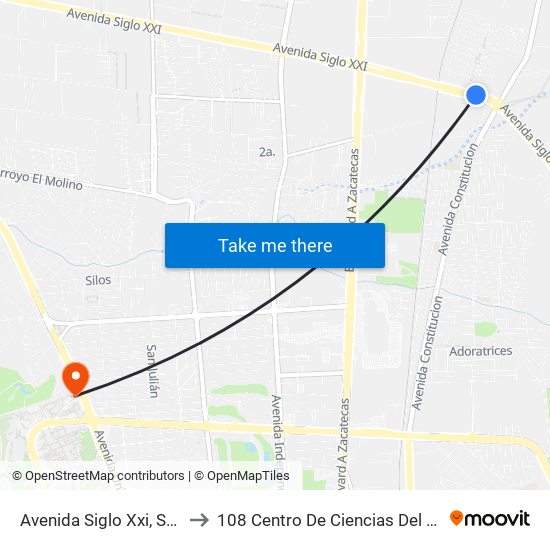 Avenida Siglo Xxi, Sn(Rancholatorre) to 108 Centro De Ciencias Del Diseño Y Construcción map