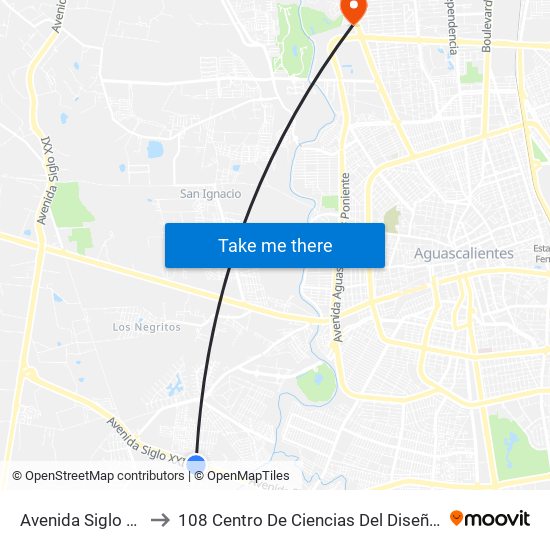 Avenida Siglo Xxi, 6955 to 108 Centro De Ciencias Del Diseño Y Construcción map