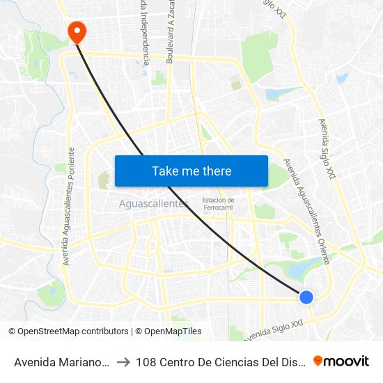 Avenida Mariano Hidalgo, 21 to 108 Centro De Ciencias Del Diseño Y Construcción map