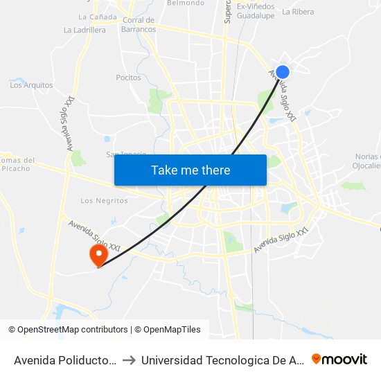 Avenida Poliducto, 317(Vd) to Universidad Tecnologica De Aguascalientes map