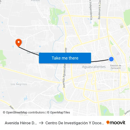 Avenida Héroe De Nacozari, 607(Int_116) to Centro De Investigación Y Docencia Económicas, Cide, Sede Región Centro map