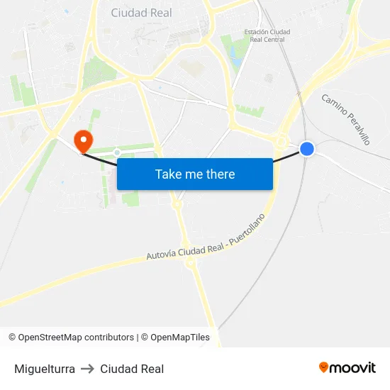 Miguelturra to Ciudad Real map