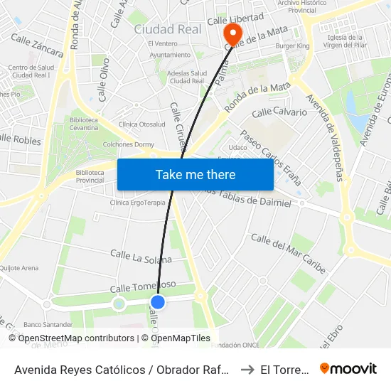 Avenida Reyes Católicos / Obrador Rafael to El Torreón map