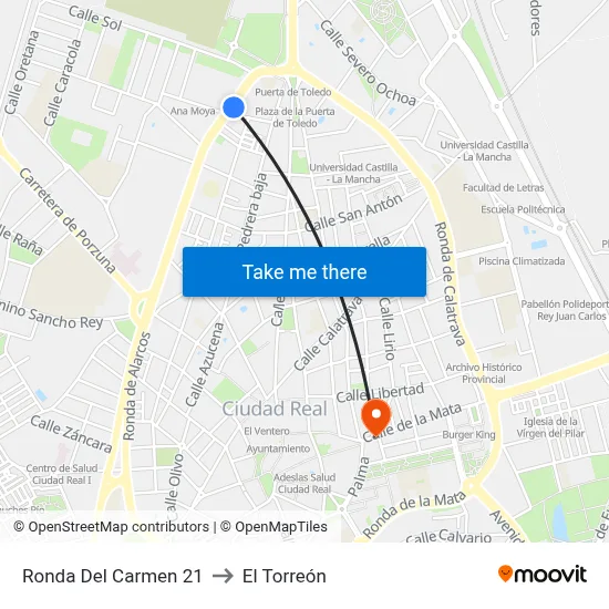 Ronda Del Carmen 21 to El Torreón map