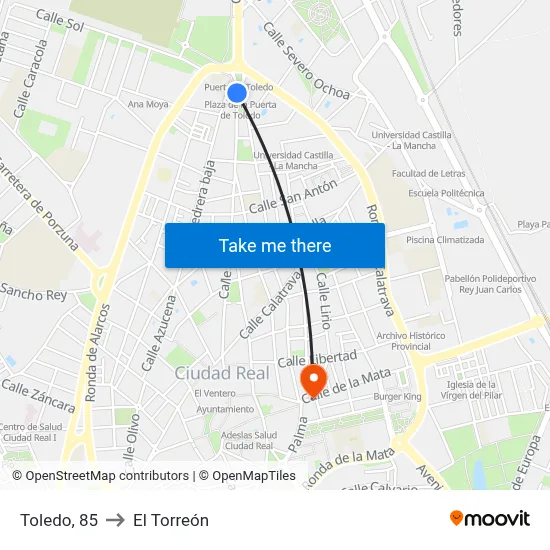 Toledo, 85 to El Torreón map