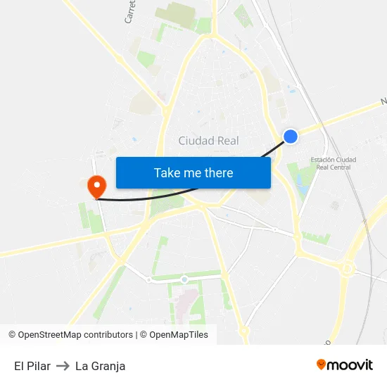 El Pilar to La Granja map