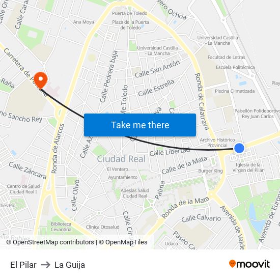 El Pilar to La Guija map