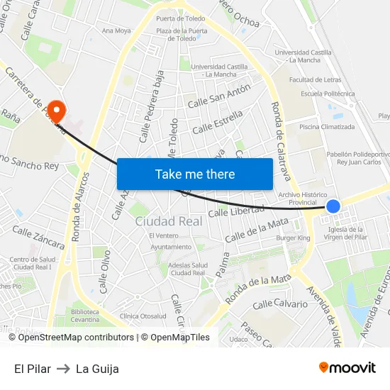 El Pilar to La Guija map