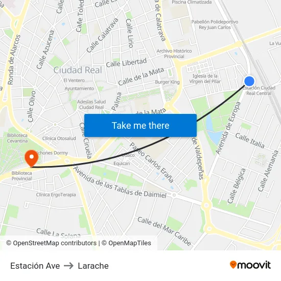 Estación Ave to Larache map