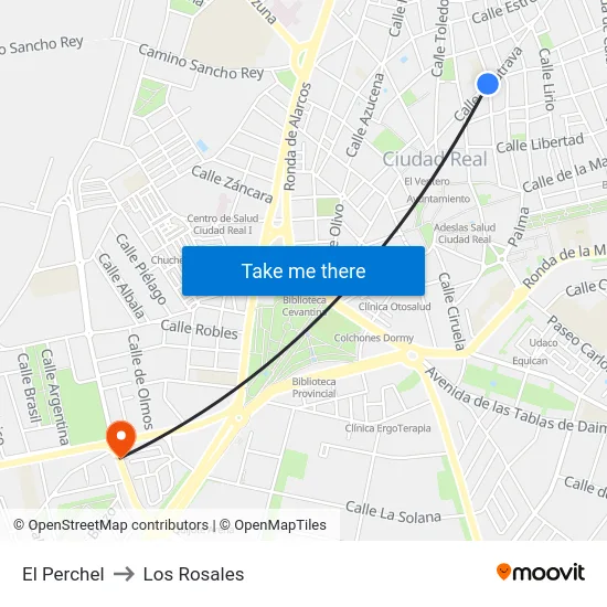 El Perchel to Los Rosales map