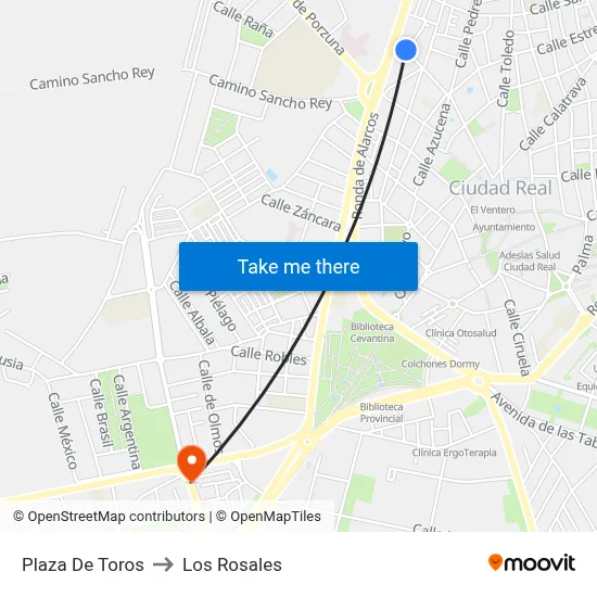 Plaza De Toros to Los Rosales map