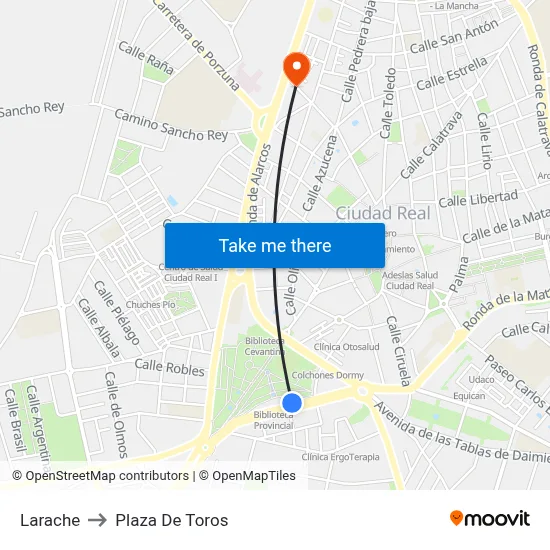 Larache to Plaza De Toros map