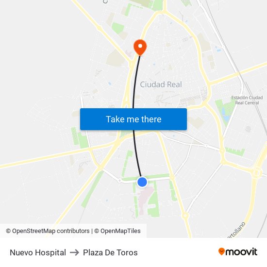 Nuevo Hospital to Plaza De Toros map