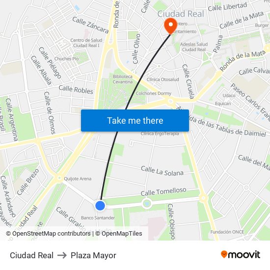 Ciudad Real to Plaza Mayor map