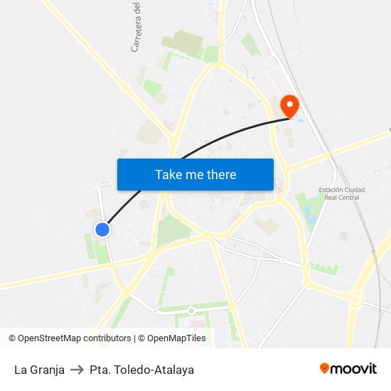 La Granja to Pta. Toledo-Atalaya map