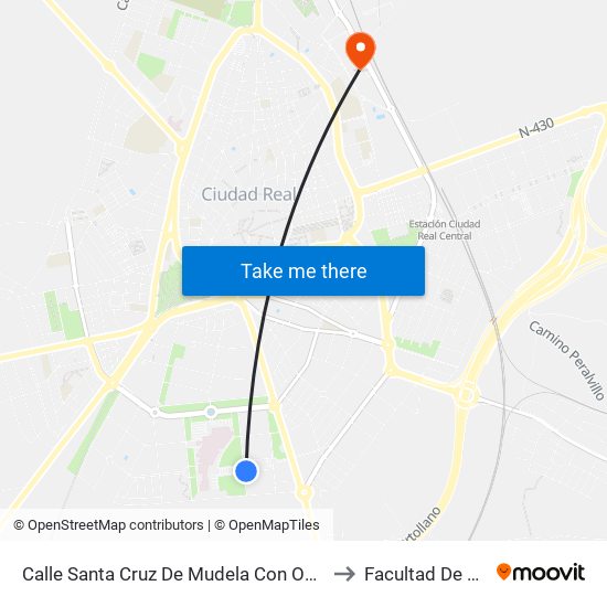 Calle Santa Cruz De Mudela Con Obispo Rafael Torija to Facultad De Medicina map