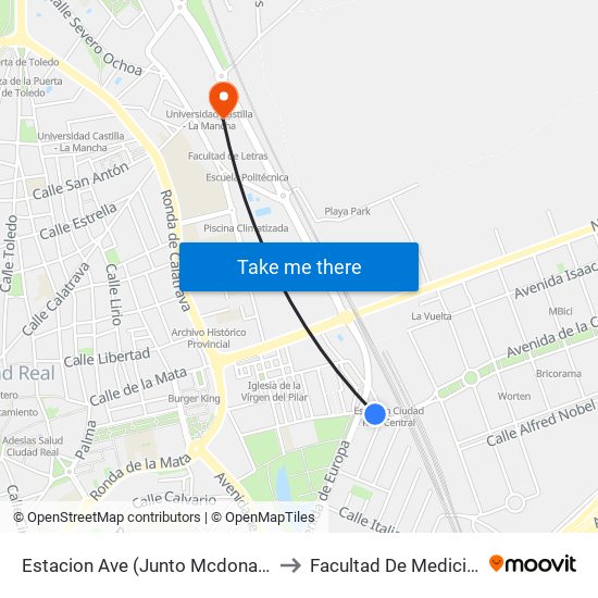 Estacion Ave (Junto Mcdonald) to Facultad De Medicina map