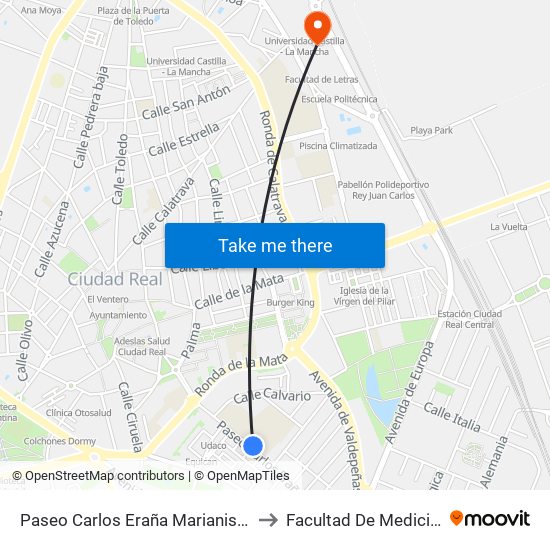 Paseo Carlos Eraña Marianistas to Facultad De Medicina map
