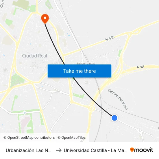Urbanización Las Norias to Universidad Castilla - La Mancha map