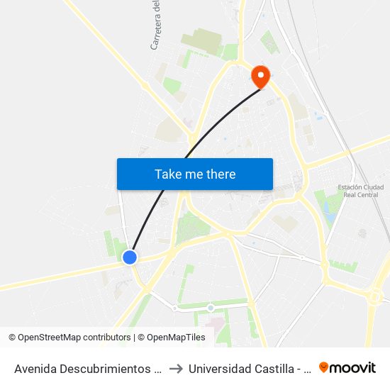 Avenida Descubrimientos America S/N to Universidad Castilla - La Mancha map