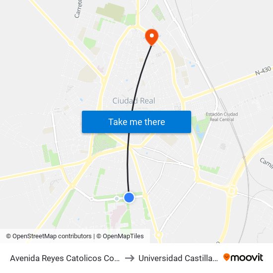 Avenida Reyes Catolicos Con Obrador Rafael to Universidad Castilla - La Mancha map