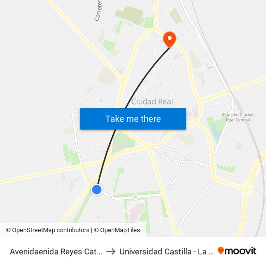 Avenidaenida Reyes Catolicos 5 to Universidad Castilla - La Mancha map