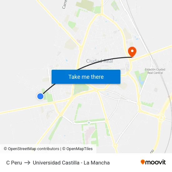 C Peru to Universidad Castilla - La Mancha map