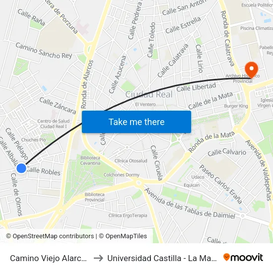 Camino Viejo Alarcos 5 to Universidad Castilla - La Mancha map