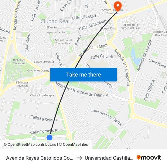 Avenida Reyes Catolicos Con Obrador Rafael to Universidad Castilla - La Mancha map