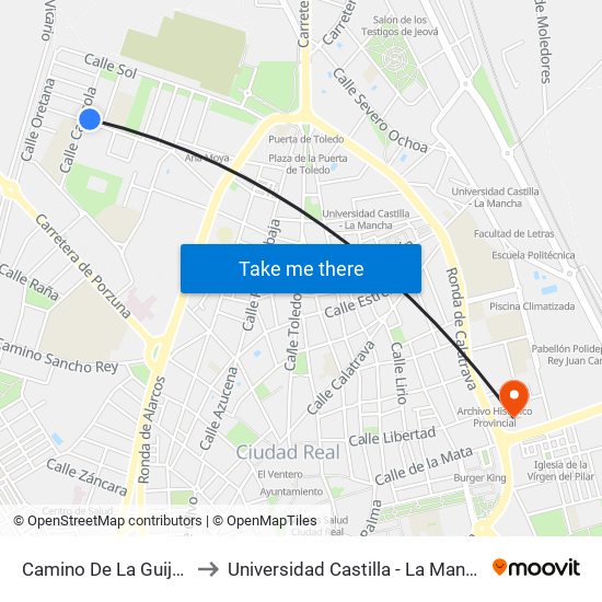 Camino De La Guija 2 to Universidad Castilla - La Mancha map