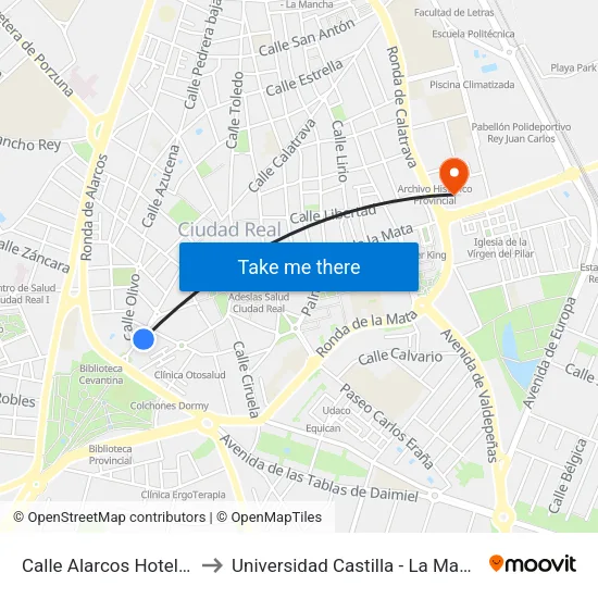 Calle Alarcos  Hotel Nh to Universidad Castilla - La Mancha map