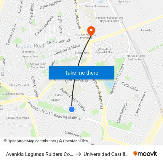 Avenida Lagunas Ruidera Con Pais Valenciano to Universidad Castilla - La Mancha map